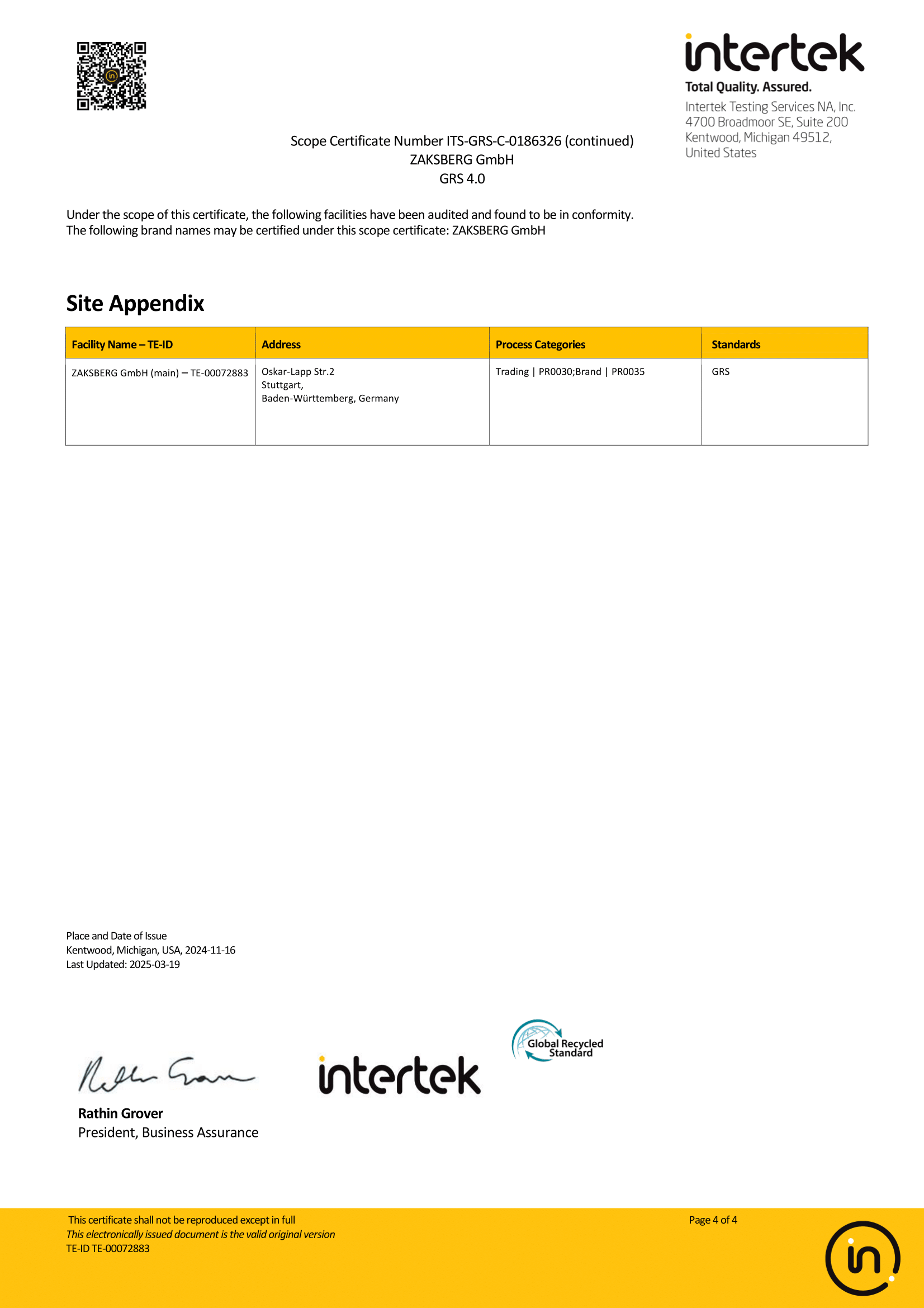GRS Certificate Page 4