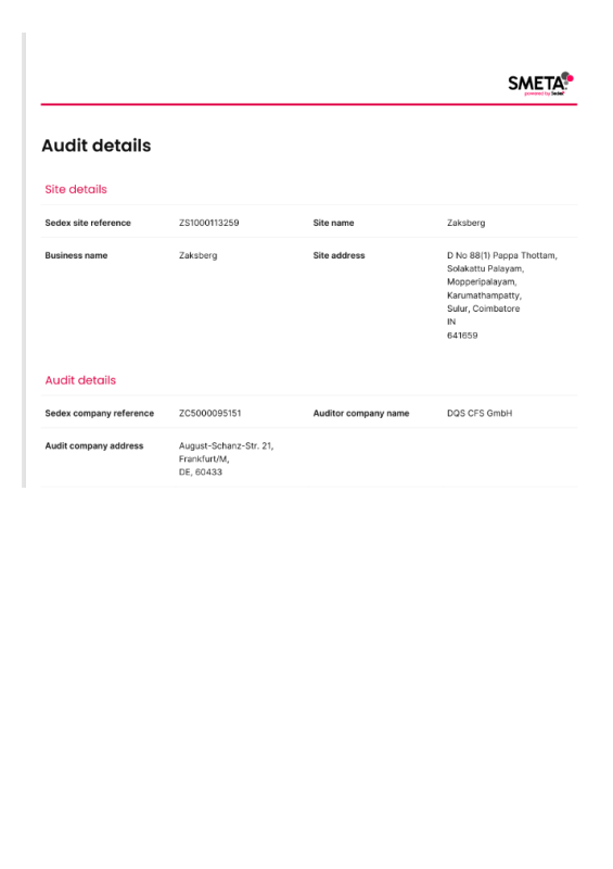 SEDEX 4-Pillar Certificate